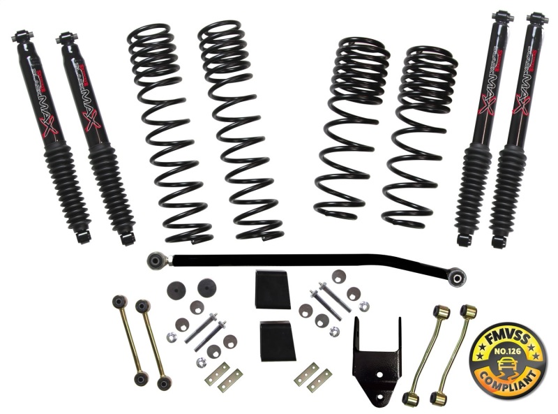 Skyjacker 2018 Jeep Wrangler (JL) 2DR 3.5in Suspension Lift Kit w/Black Max Shocks thumbnail 3