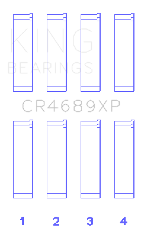 King Subaru FB20 Housing Bore +.003in (Size 0.25) pMaxBlack Coated Connecting Rod Bearing Set