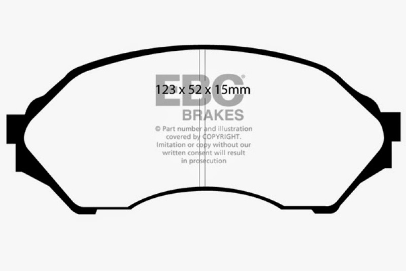 EBC Yellowstuff Brake Pads DP41302R Pads, Yellowstuff, Aramid Fiber, Front, Mazda, Set thumbnail 5