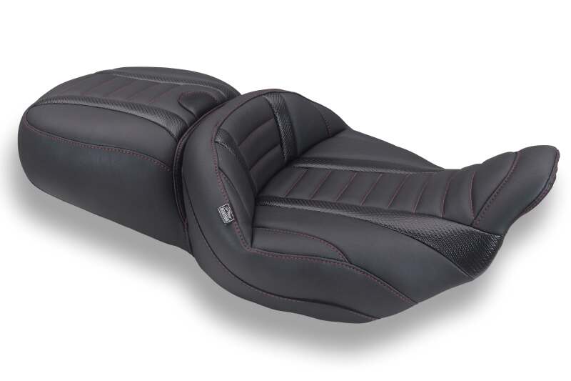 Mustang 23-26 Harley CVO Road Glide, Street Glide, Deluxe ST 1PC 2Up Blk w/ Dark Cherry Thread
