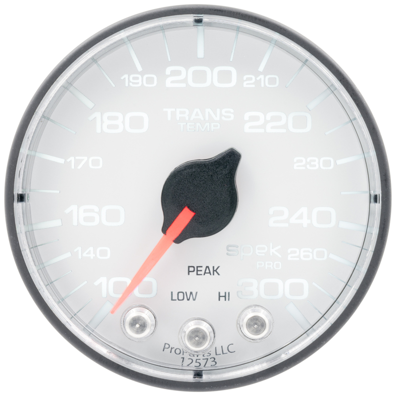 Autometer Spek-Pro 2 1/16in 300 Degree F Stepper Motor W/Peak & Warn White/Black Trans Temp Gauge thumbnail 4