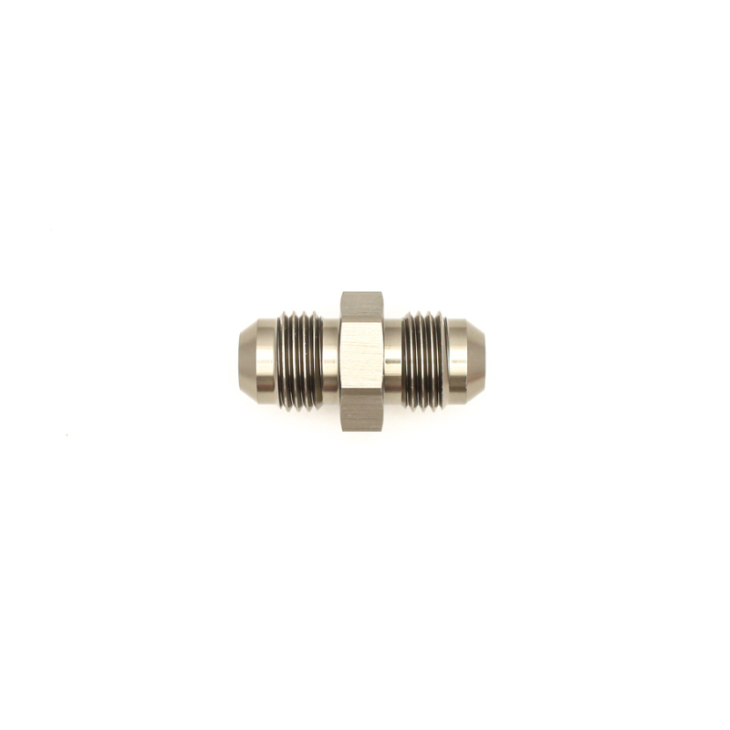 DeatschWerks 6AN Male Flare to 6AN Male Flare Coupler - Anodized Matte Black thumbnail 6
