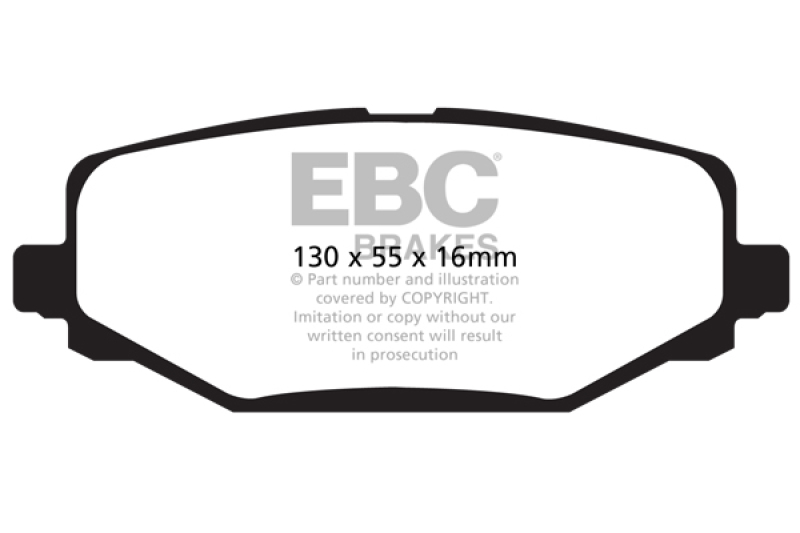 EBC 12+ Chrysler Town & Country 3.6 Greenstuff Rear Brake Pads thumbnail 3