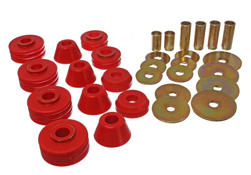 Energy Suspension 73-80 GM 1/2 Ton C-10/C1500 Pick Up 2WD Red Body (Cab) Mount Set thumbnail 5