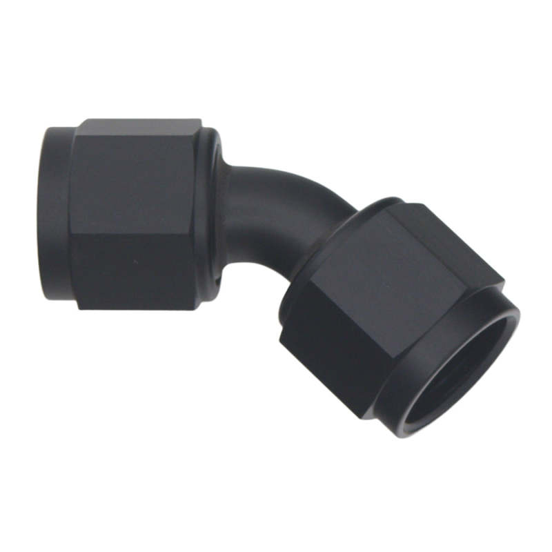 DeatschWerks 8AN Flare Female Swivel 45-Degree to 8AN Flare Female Swivel - Anodized Matte Black thumbnail 2