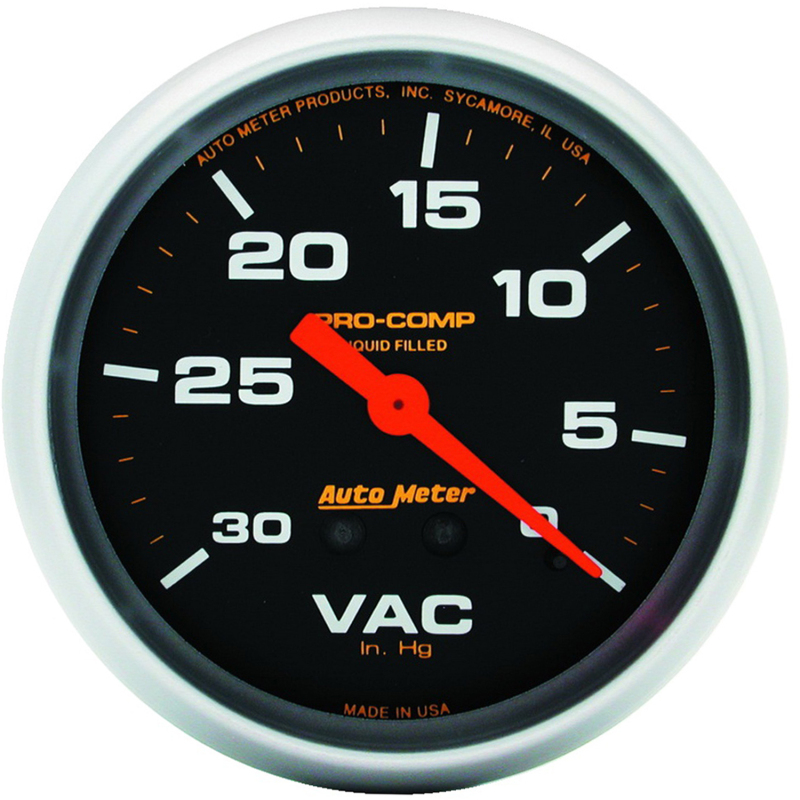 AutoMeter Gauge Vacuum 2-5/8in. 30Inhg Liquid Filled Mech Pro-Comp thumbnail 4