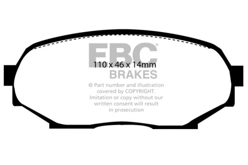 EBC 90-93 Geo Storm 1.6 Greenstuff Front Brake Pads thumbnail 2