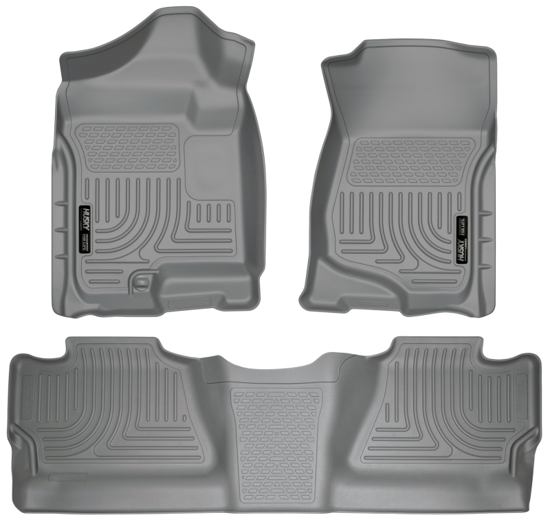 Husky Liners 07-12 Chevy Silverado/GMC Sierra Crew Cab WeatherBeater Combo Gray Floor Liners thumbnail 6