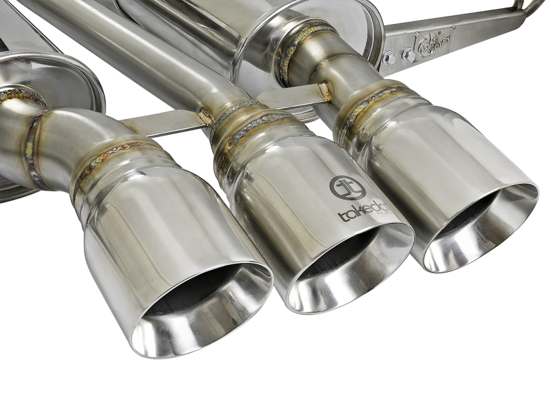 aFe Takeda 3in 304 SS Cat-Back Exhaust w/ Tri-Polished Tips 17-18 Honda Civic Type R L4 2.0L (t) thumbnail 8