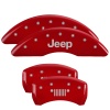 MGP 4 Caliper Covers Engraved Front JEEP Engraved Rear JEEP Grill logo Red finish silver ch thumbnail 5