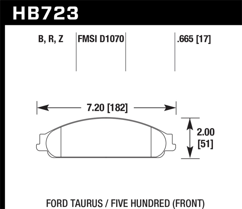 Hawk 08-09 Ford Taurus / 05-07 Ford Five Hundred HPS 5.0 Street Front Brake Pads thumbnail 5