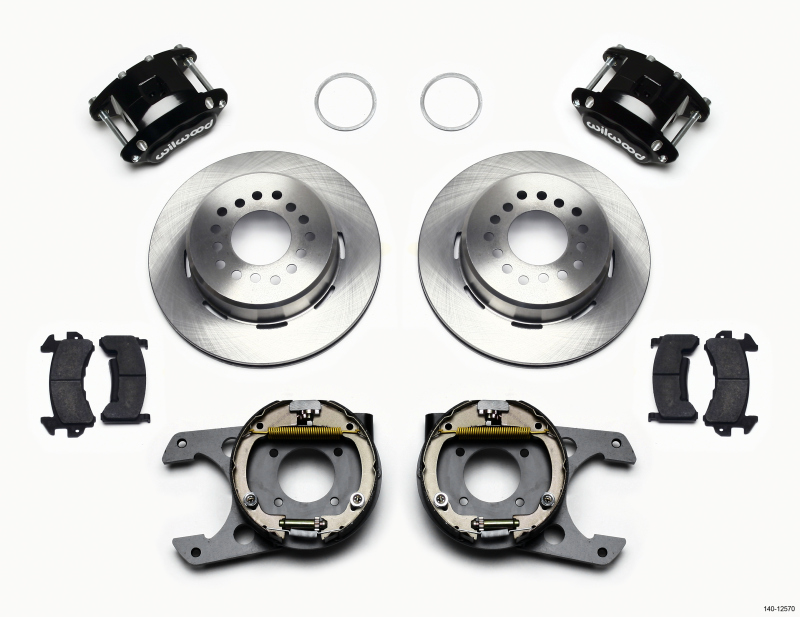 Wilwood D154 P/S Park Brake Kit 12 Bolt 2.75in offset Staggered Shock