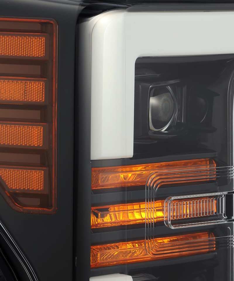 AlphaRex 17-19 Ford F-250 SD PRO-Series Proj Headlights Plank Style Black w/Activ Light/Seq Signal thumbnail 4