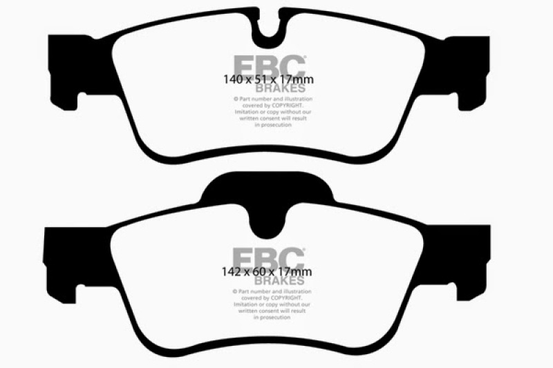 EBC 05-06 Mercedes-Benz G55 AMG 5.4 Supercharged Ultimax2 Rear Brake Pads thumbnail 4