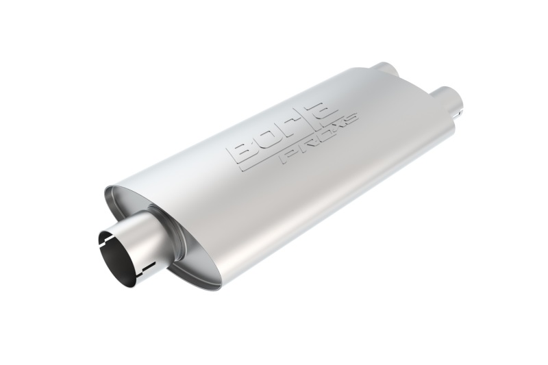 Borla Universal Center/Dual Oval 2.5in In/Dual 2.5in Out 19in x 4in x 9.5in Notched PRO-XS Muffler thumbnail 5