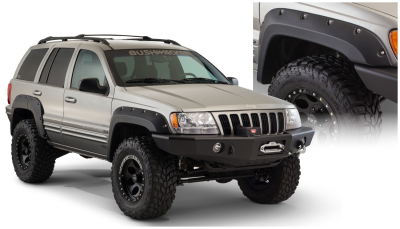 Bushwacker Cut-Out Fender Flares for 1999-2004 GRAND CHEROKEE - 10926-07 Flares, Cut-Out, Front/Rear, Black, Dura-Flex Thermoplastic, Jeep, Set of 4 thumbnail 2