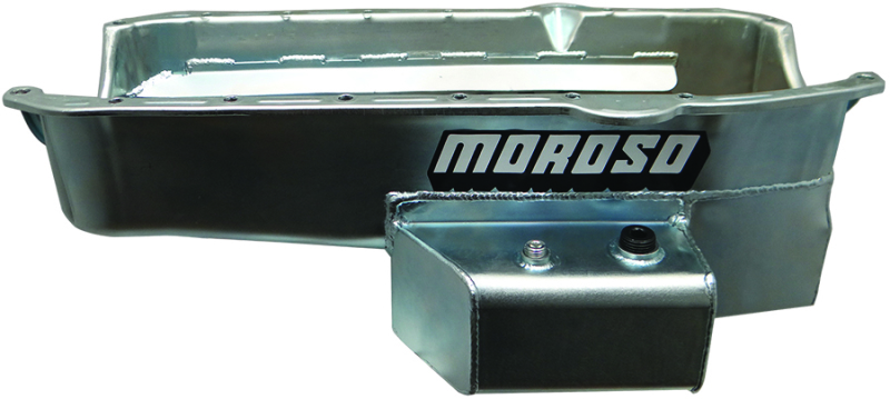 Moroso 80-85 Chevy SBC/Dart (w/2 Pc Seal/Low Clearance) Wet Sump 7qt 7in Steel Oil Pan - Black thumbnail 5