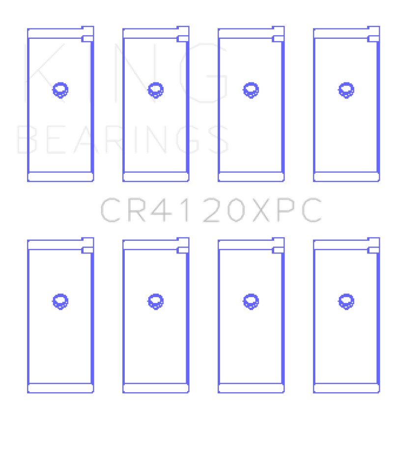 King Mitsubishi 4G63/4G64 Performance Coated Connecting Rod Bearing (Set of 4) - Size STD thumbnail 3