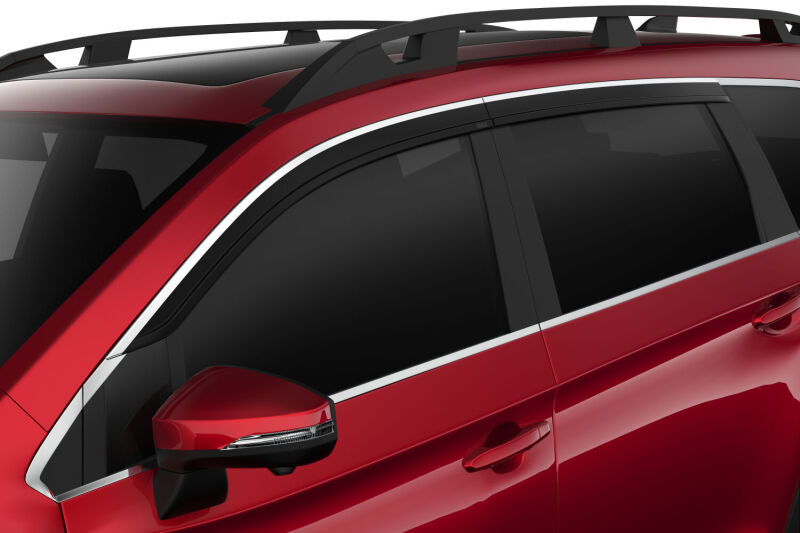 Low Profile Ventvisor Deflector; Smoke with Chrome Trim; Outside Mount; 4 pc.
