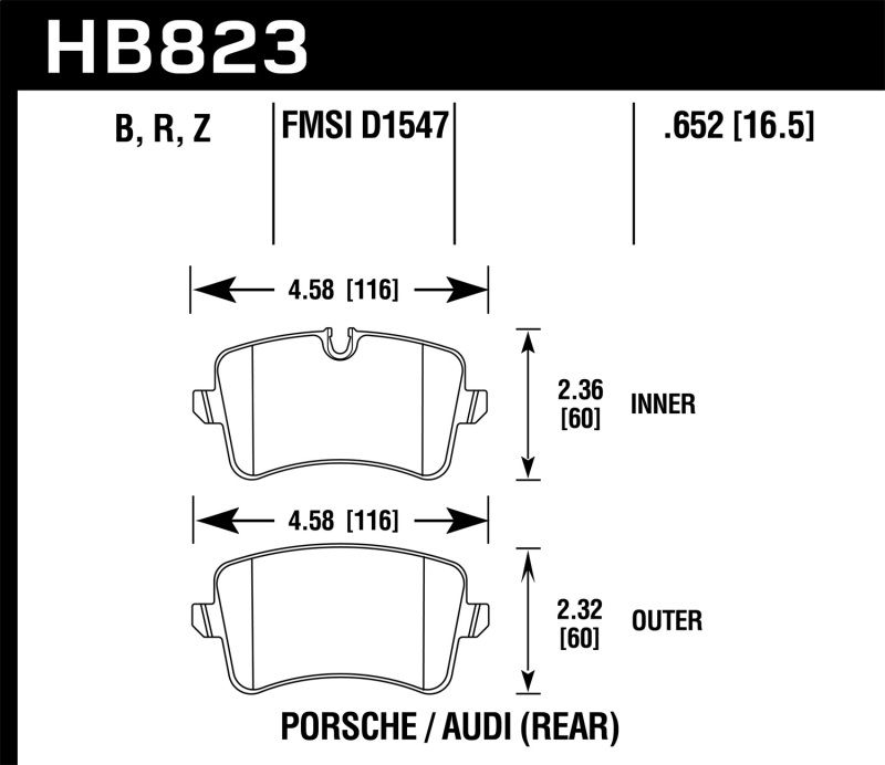 Hawk 11-18 Audi A8 Quattro HPS 5.0 Rear Brake Pads thumbnail 4