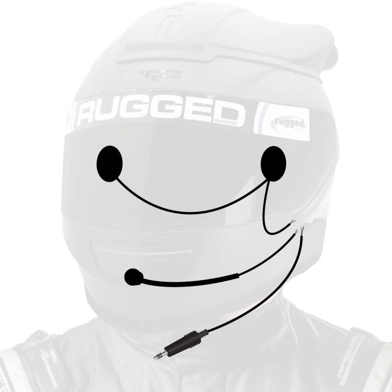 Rugged Radios Peltor 4-Conductor Helmet Kits Speakers / M102 Military Mic / Straight