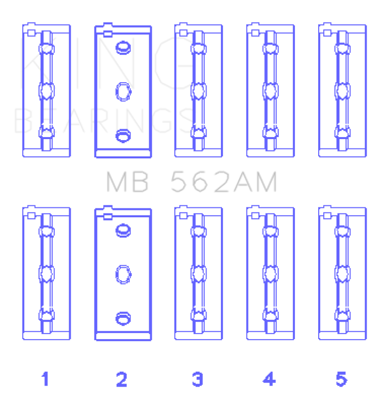 King Engine Bearings Fiat / Lancia / Seat 4cyl (Size STD) Main Bearing Set thumbnail 5