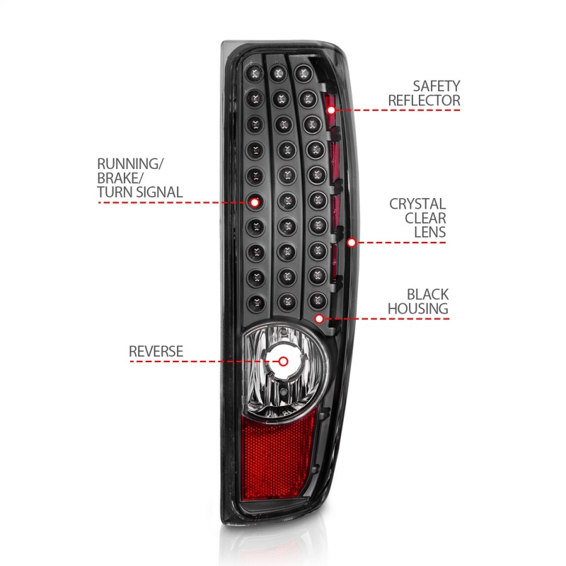 ANZO 04-10 Chevy Colorado LED Taillights G2 - Black thumbnail 9