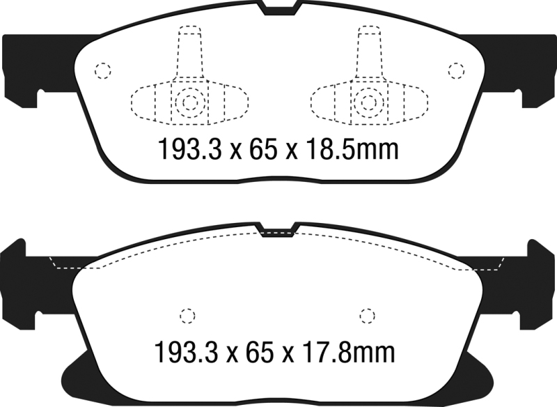 EBC 15+ Ford Edge 2.0 Turbo FWD Yellowstuff Front Brake Pads thumbnail 4