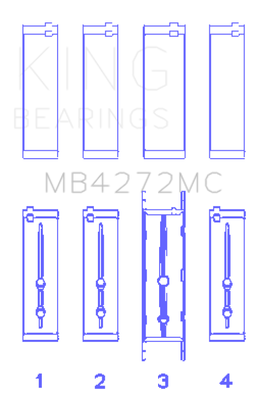 King Engine Bearings Holden Alloytec 175/190 Crankshaft Main Bearing Set thumbnail 3