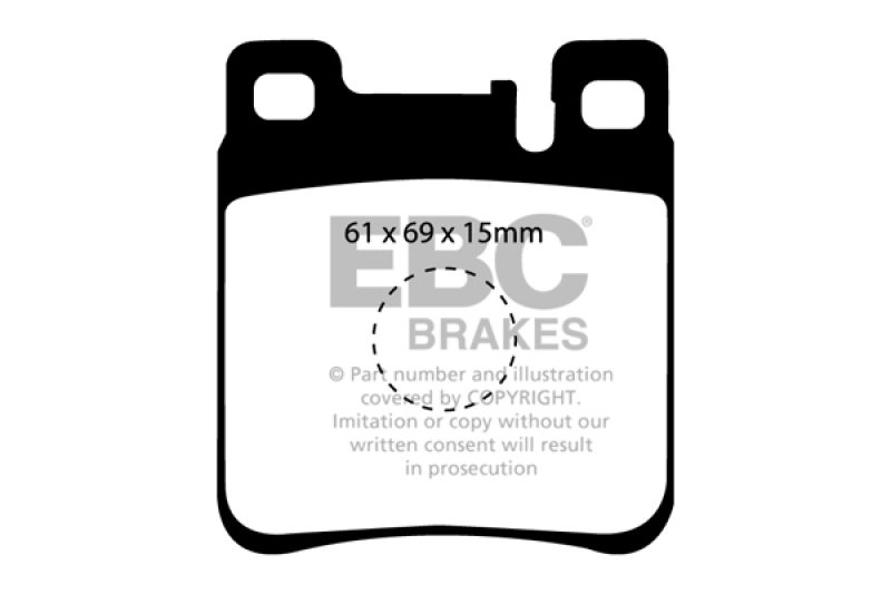 EBC 05-06 Chrysler Crossfire 3.2 SRT6 Greenstuff Rear Brake Pads thumbnail 2