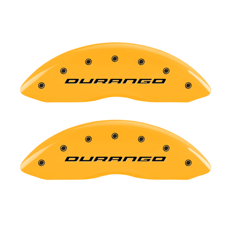 MGP 4 Caliper Covers Engraved Front & Rear Durango Yellow Finish Black Char 2007 Dodge Durango thumbnail 7