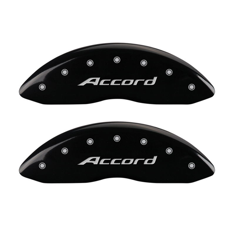 MGP 4 Caliper Covers Engraved Front Accord Engraved Rear Accord Black finish silver ch thumbnail 4