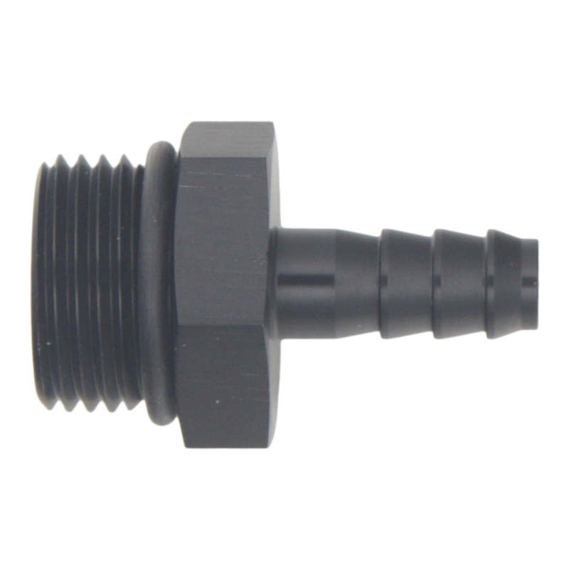 DeatschWerks 10AN ORB Male to 5/16in Male Triple Barb Fitting (Incl O-Ring) - Anodized Matte Black thumbnail 2