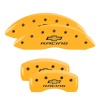 MGP 4 Caliper Covers Engraved Front & Rear Chevy racing Yellow finish black ch thumbnail 7