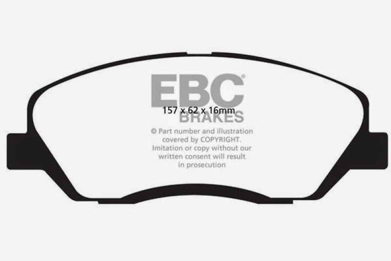 EBC 2017-2018 Hyundai Santa Fe (DM) 3.3L Ultimax2 Front Brake Pads thumbnail 2