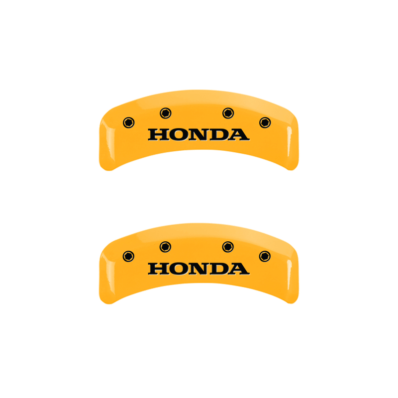 MGP 4 Caliper Covers Engraved Front & Rear Honda Yellow Finish Black Char 2003 Honda Element thumbnail 9