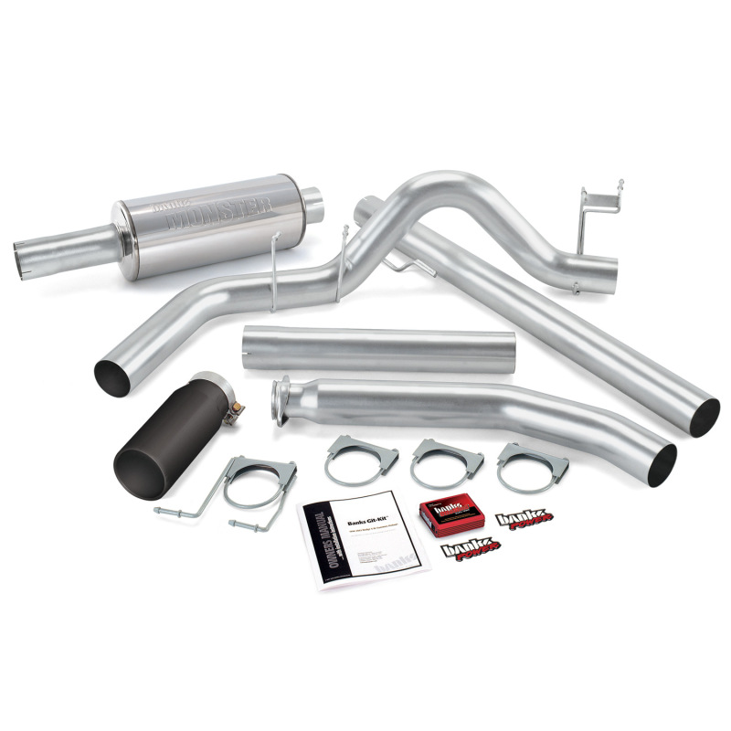 Banks Power 98-00 Dodge 5.9L Ext Cab Git-Kit - SS Single Exhaust w/ Black Tip thumbnail 3
