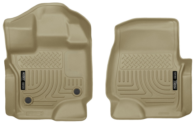 Husky Liners 15-23 Ford F-150 Super/Super Crew Cab WeatherBeater Tan Front Floor Liners thumbnail 8