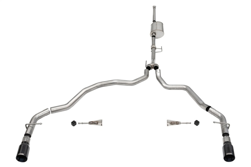 Corsa 2021-2025 Ford F-150 SuperCrew/6.5in Bed 3.5L V6 Sport Cat-Back Dual Rear Exit-Black PVD