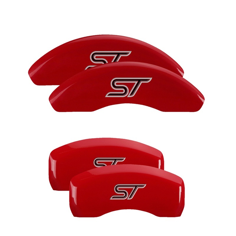 MGP 4 Caliper Covers Engraved Front & Rear No bolts/ST Red finish silver ch thumbnail 7