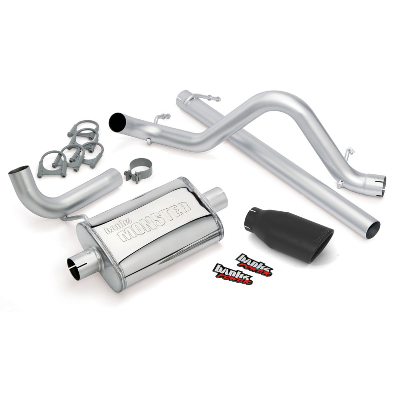 Banks Power 07-11 Jeep 3.8L Wrangler - 2dr Monster Exhaust System - SS Single Exhaust w/ Black Tip thumbnail 5