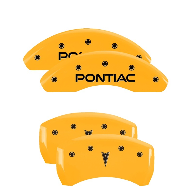 MGP 4 Caliper Covers Engraved Front Pontiac Rear Arrow Yellow Finish Black Char 2006 Pontiac G6 thumbnail 6