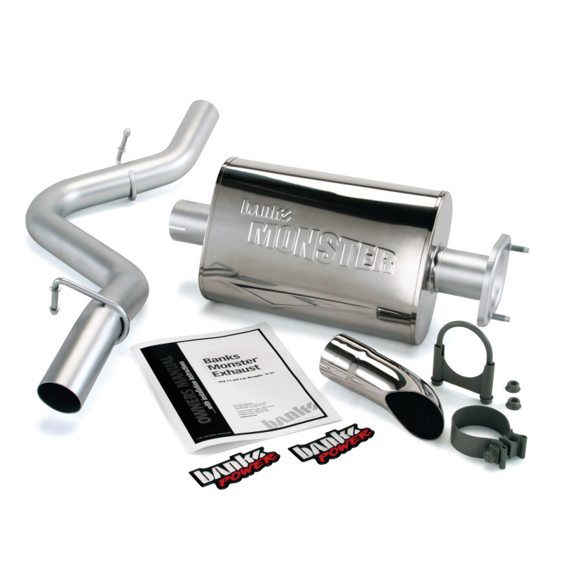 Banks Power 91-95 Jeep 4.0L Wrangler Monster Exhaust System - SS Single Exhaust w/ Chrome Tip thumbnail 2