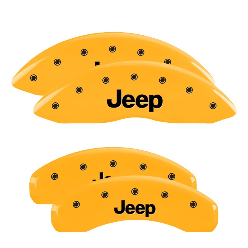 MGP 4 Caliper Covers Engraved Front & Rear Jeep Yellow Finish Black Char 2006 Jeep Commander thumbnail 6