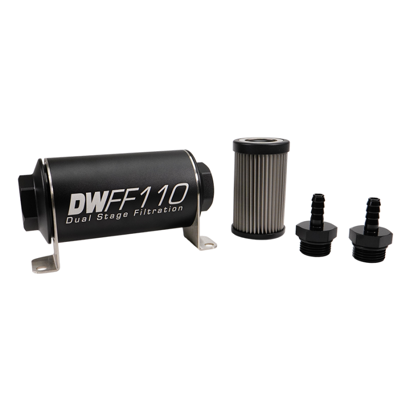 DeatschWerks Stainless Steel 5/16in 10 Micron Universal Inline Fuel Filter Housing Kit (110mm)
Filtration