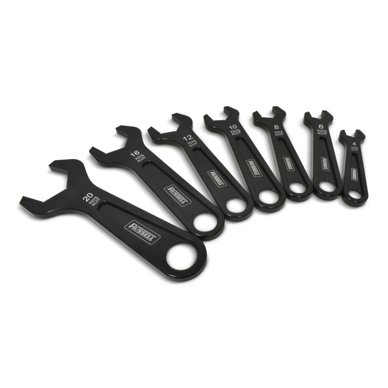 Russell AN Hose End Wrenches 750100 Wrench Kit, 7-Piece, Aluminum, Black, -4 through -20 AN, Kit thumbnail 5