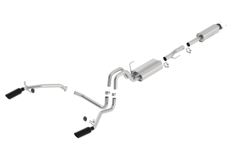 Borla 11-14 Ford F-150 5.0L Stainless Steel S-Type Catback Exhaust - 4in Tips Single Split Rear Exit thumbnail 6