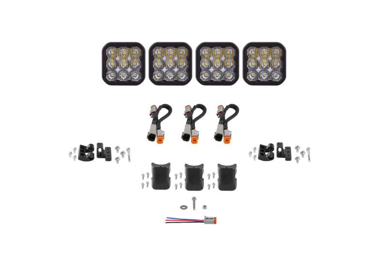 Diode Dynamics SS5 Sport Universal CrossLink 4-Pod Lightbar - White Driving thumbnail 3