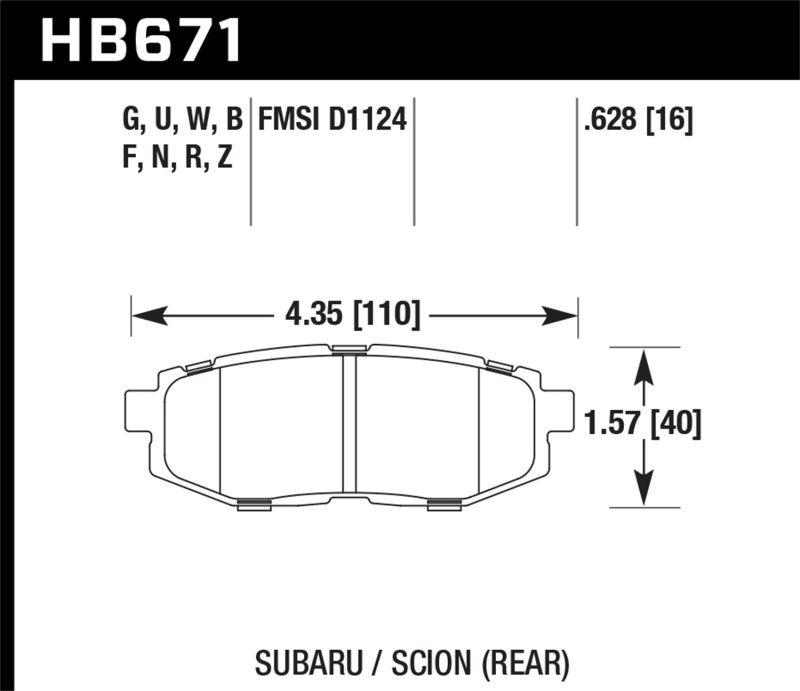 Hawk 11+ Subaru Legacy GT HPS Street Rear Brake Pads thumbnail 7