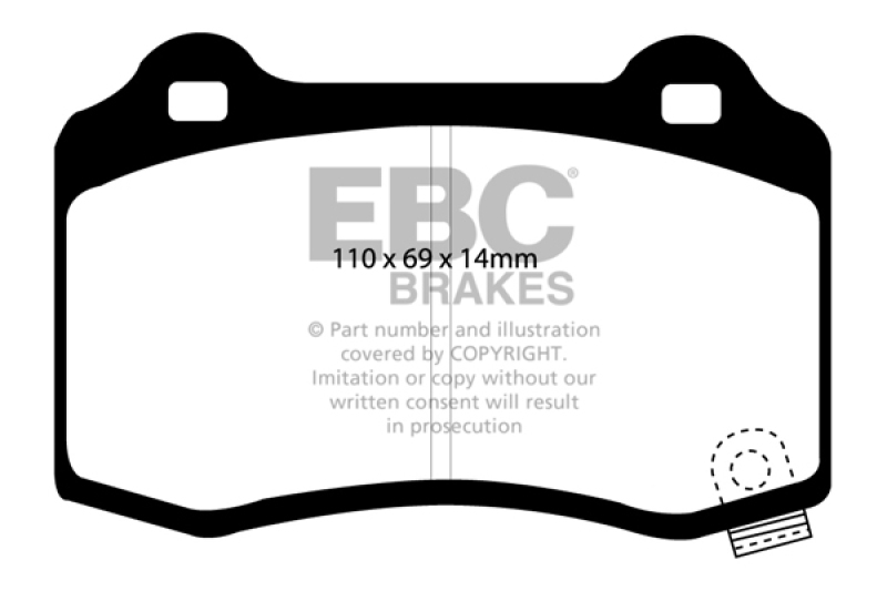 EBC 06-10 Jeep Grand Cherokee 6.1 SRT-8 Greenstuff Rear Brake Pads thumbnail 2